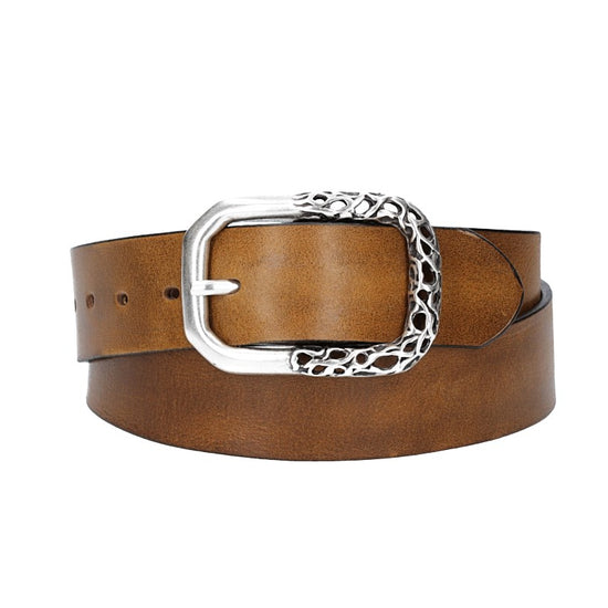 Ledergürtel in Ocker | Senfgelb 40mm mit Schmuck-Vollschließe - leder-accessoires.com