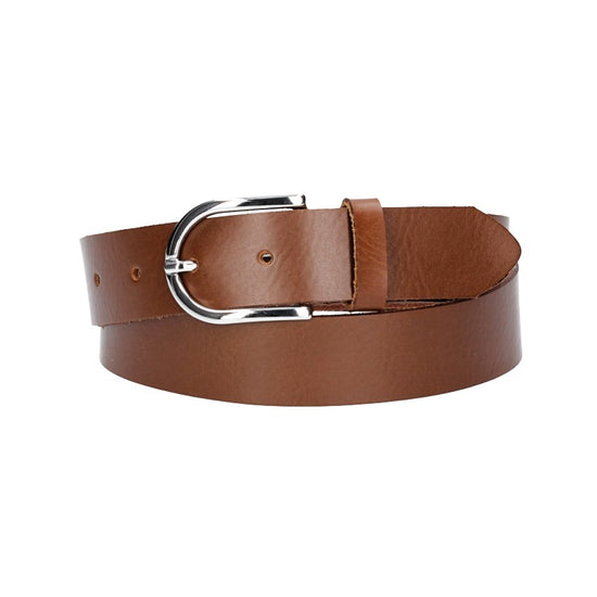 Ledergürtel 30mm in Cognac mit Dornschließe in Silber - leder-accessoires.com