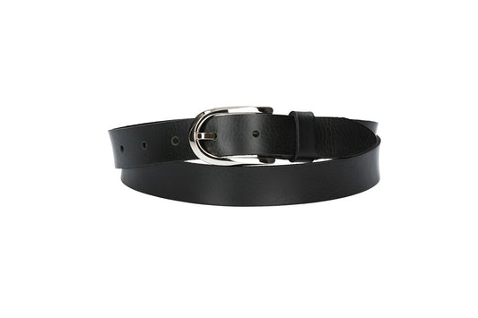 Damengürtel 25mm in Dunkelbraun mit Dornschließe in Lightgold - leder-accessoires.com