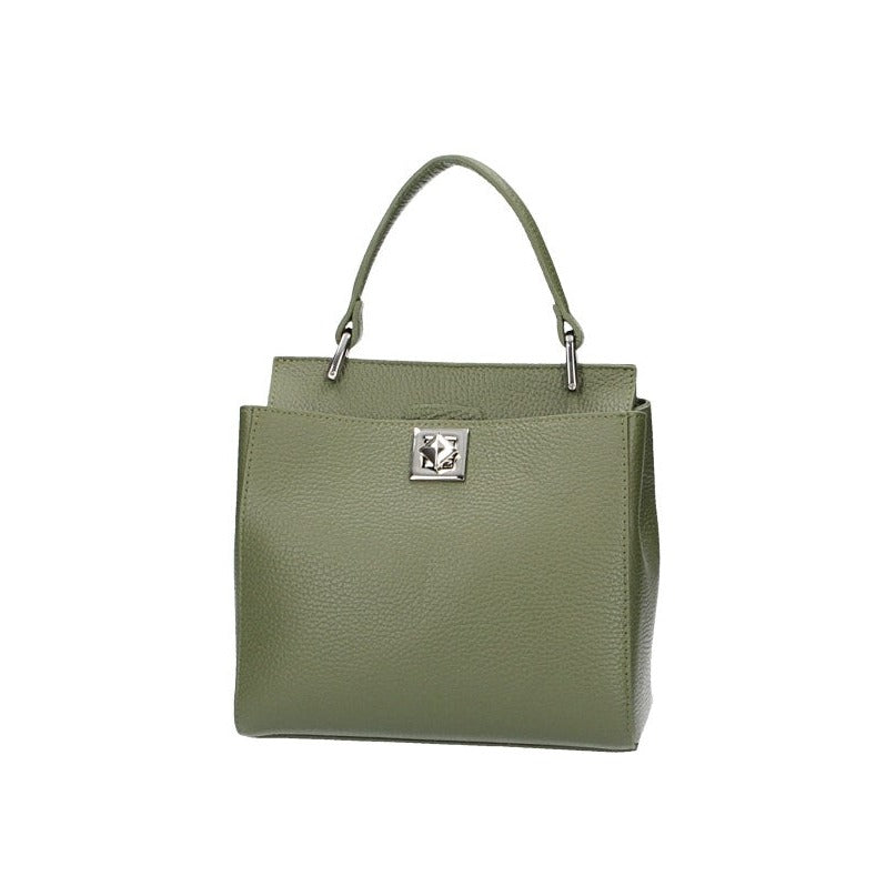 Kurzgrifftasche klein aus Leder in Grün