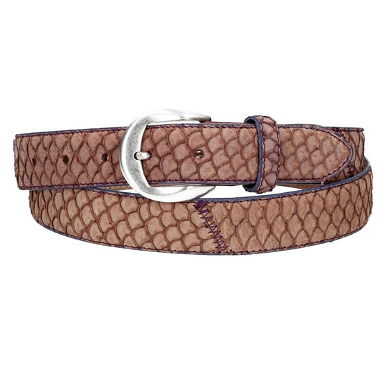 Schlangenledergürtel 30mm Rosa und Dornschließe in Silber - leder-accessoires.com