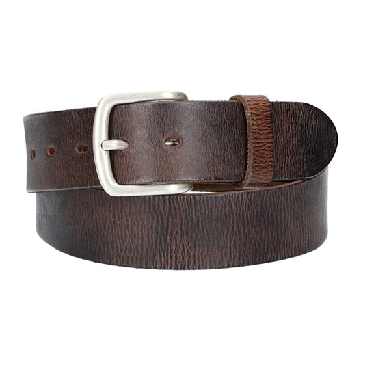 Ledergürtel Braun 40mm mit Dornschließe in Silber - leder-accessoires.com