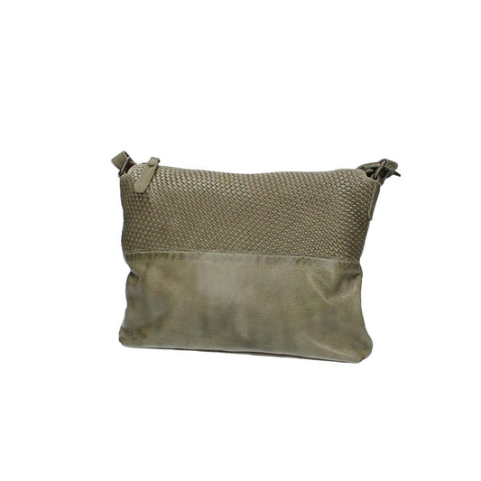 Umhängetasche in Grün|Oliv mit Muster aus Leder - leder-accessoires.com