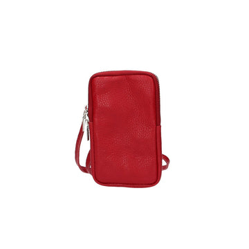 Handytasche aus Leder in Rot mit Umhängeriemen