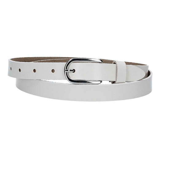Damen-|Taillengürtel 20mm in Weiß mit Dornschließe in Glanz - leder-accessoires.com
