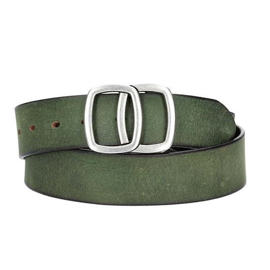 Ledergürtel in Grün 40mm mit Schmuckschließe Koppel - leder-accessoires.com