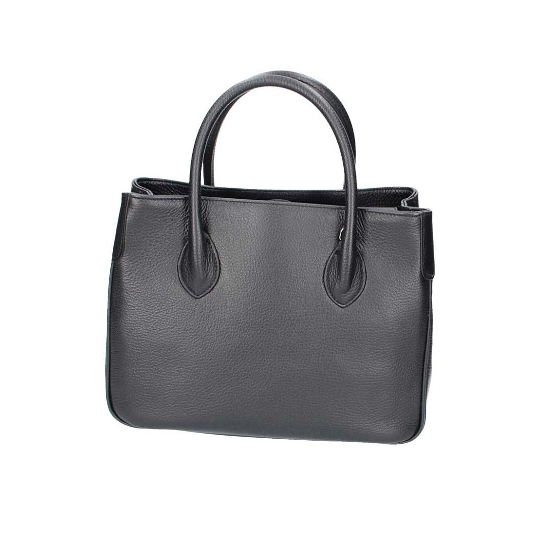 Kurzgrifftasche in Schwarz aus Leder
