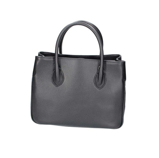 Kurzgrifftasche in Schwarz aus Leder