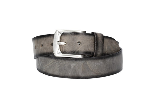 Jeansgürtel 40mm in Taupe|Grau mit Airbrushkante und Dornschließe Altsilber
