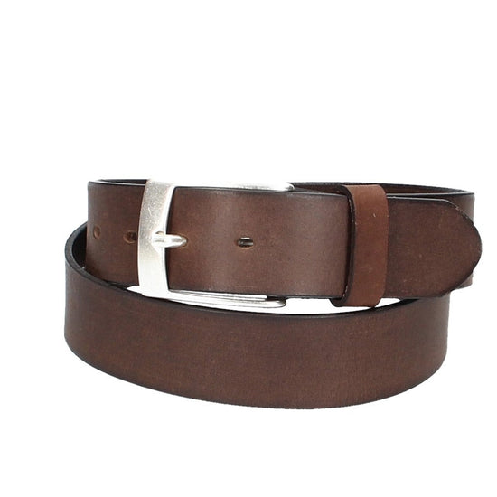 Ledergürtel Braun 40mm mit Dornschließe in Silber - leder-accessoires.com