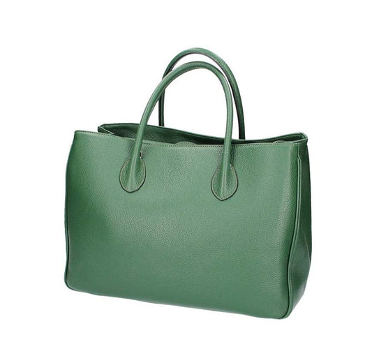 Kurzgrifftasche in Grün aus Leder