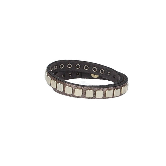 Armband doppelt Rose|Gold in Rochenoptik aus Leder - leder-accessoires.com