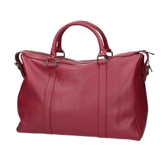 Weekender in Bordeaux mit Reißverschluss aus Leder - leder-accessoires.com