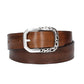 Ledergürtel in Cognac 40mm mit Schmuck-Vollschließe