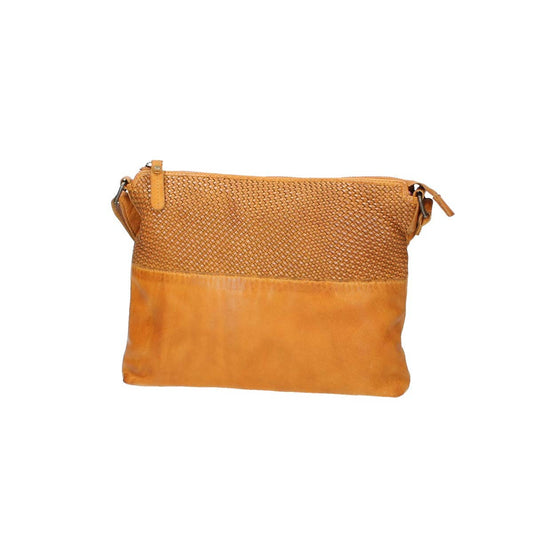 Umhängetasche in Gelb mit Muster aus Leder - leder-accessoires.com