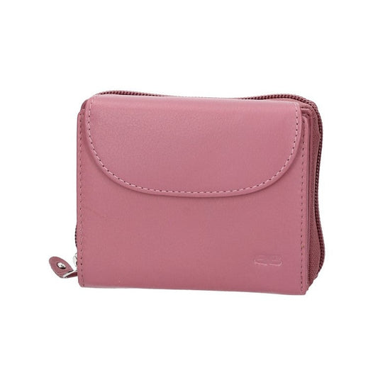 Damenbörse mit Reißverschluss in Altrosa aus Leder - leder-accessoires.com