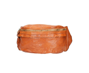 Gürteltasche aus Leder in Cognac