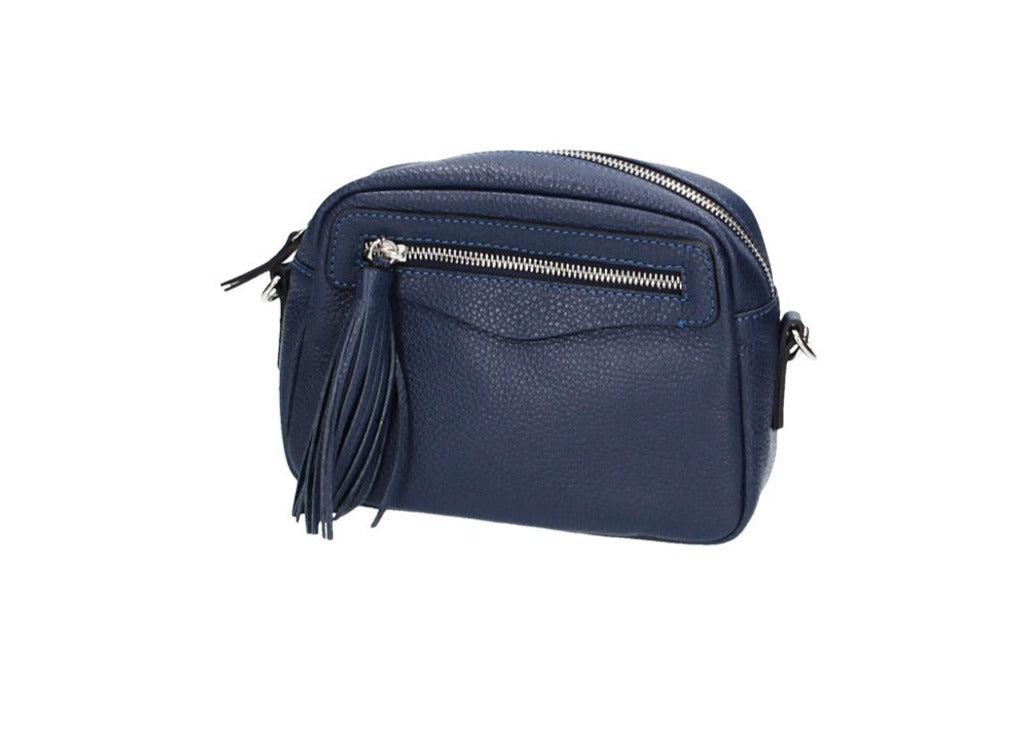 Umhängetasche in Blau|Marine aus Leder - leder-accessoires.com