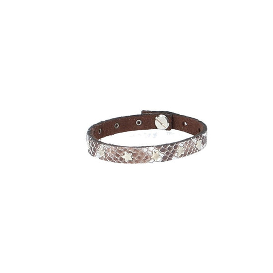 Armband in Echsenoptik mit Sternennieten in Silber aus Leder - leder-accessoires.com