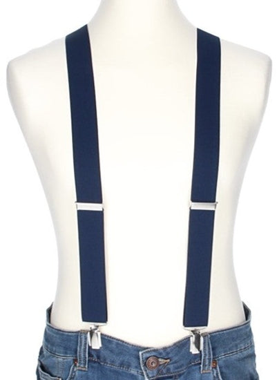 Hosenträger Uni Blau|Marine 35mm mit Clipverschluss - leder-accessoires.com