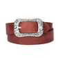Ledergürtel Rot 40mm mit Blumenschließe