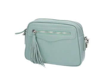 Umhängetasche in Mint aus Leder