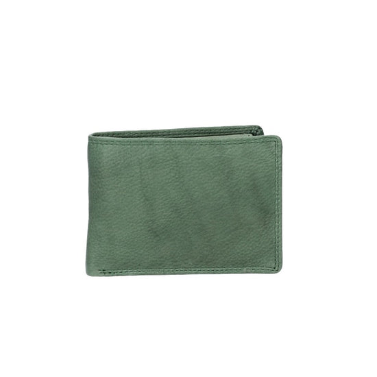 Geldbörse Querformat klein in Grün aus Leder - leder-accessoires.com