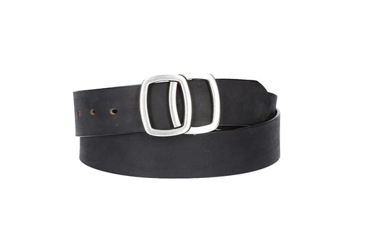 Ledergürtel in Schwarz 40mm mit Schmuckschließe Koppel