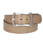 Ledergürtel Sand|Beige 40mm mit Vollschließe in Silber