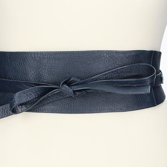 Taillen-| Bandgürtel 70mm Blau|Marine zum binden - leder-accessoires.com