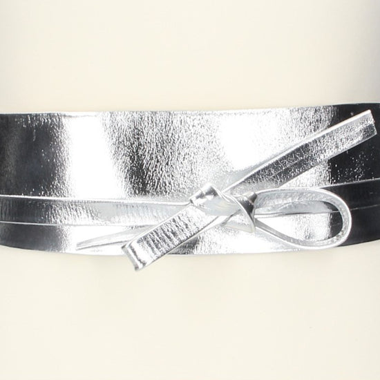 Taillen-| Bandgürtel 70mm Silber zum binden - leder-accessoires.com