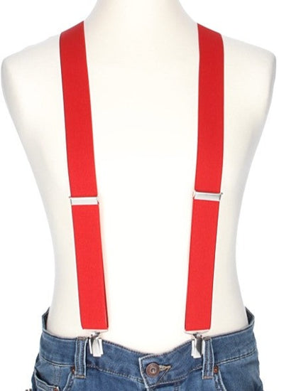 Hosenträger Uni Rot 35mm mit Clipverschluss - leder-accessoires.com
