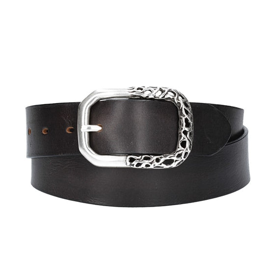 Ledergürtel in Schwarz 40mm mit Schmuck-Vollschließe - leder-accessoires.com