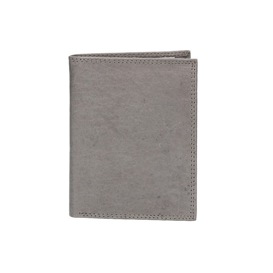 Geldbörse Hochformat in Grau aus Leder - leder-accessoires.com