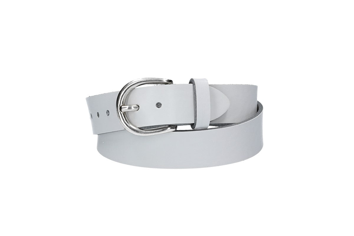 Ledergürtel Kids 25mm in Weiss mit Schließe in Silber