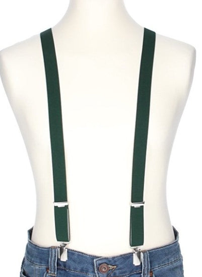Hosenträger Uni Grün 25mm mit Clipverschluss - leder-accessoires.com