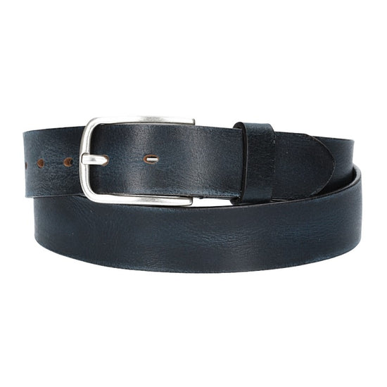 Ledergürtel Blau|Marine 35mm mit Dornschließe in Silber - leder-accessoires.com