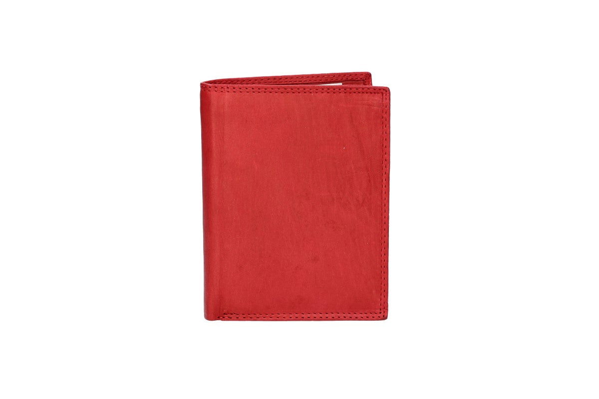 Geldbörse Hochformat in Rot aus Leder