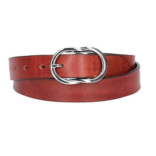Ledergürtel 30mm in Rot mit Schmuckschließe - leder-accessoires.com