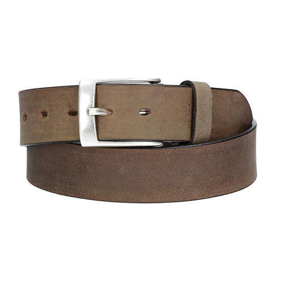 Ledergürtel Grau 40mm mit Dornschließe in Silber - leder-accessoires.com