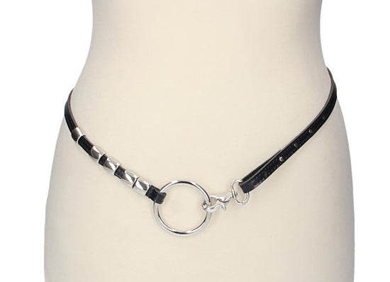 Taillengürtel in Blau|Marine 1cm mit Karabiner - leder-accessoires.com