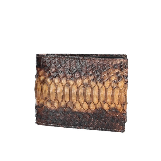 Börse Querformat in Hellbraun aus echtem Schlangenleder - leder-accessoires.com