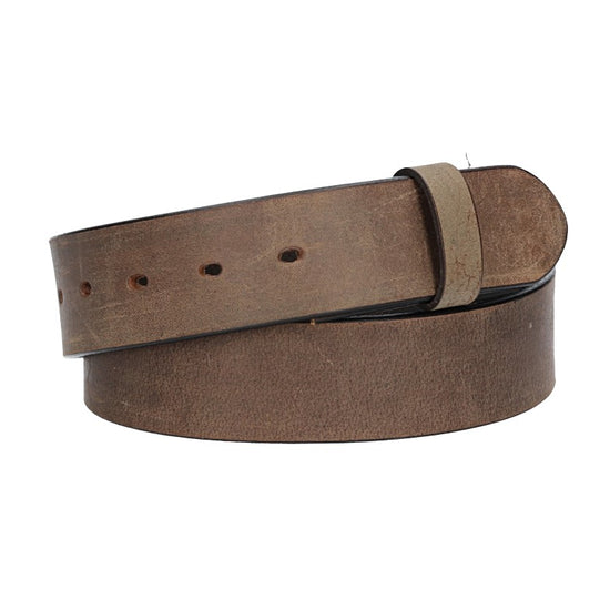 Lederriemen | Gürtelrohling Matt 40mm in Grau mit Schlaufe und Kapplochteil - leder-accessoires.com