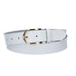 Ledergürtel 30mm in Weiss mit Dornschließe in Light Gold