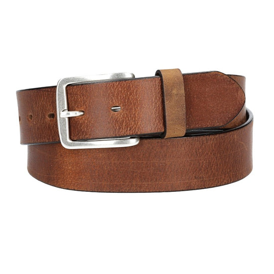 Ledergürtel Light Brown 40mm mit Dornschließe in Silber - leder-accessoires.com