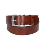 Ledergürtel Light Brown 40mm mit Dornschließe in Silber