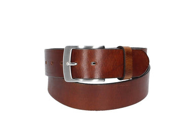 Ledergürtel Light Brown 40mm mit Dornschließe in Silber