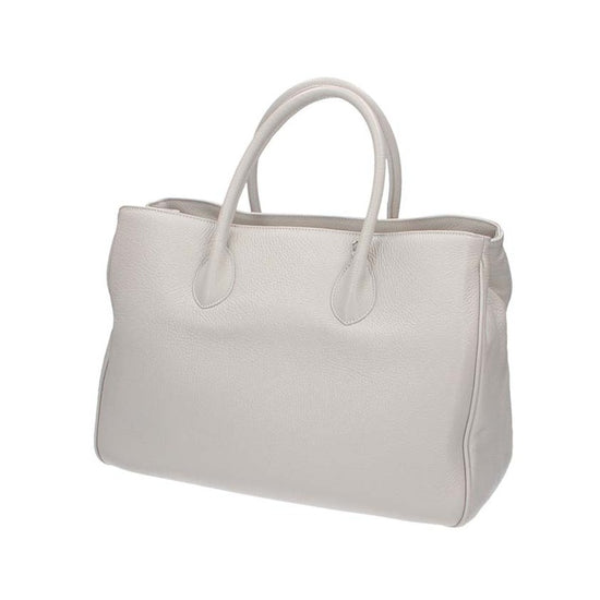Kurzgrifftasche in Perla|Beige aus Leder - leder-accessoires.com