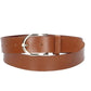 Ledergürtel 30mm in Cognac mit Dornschließe in Light Gold