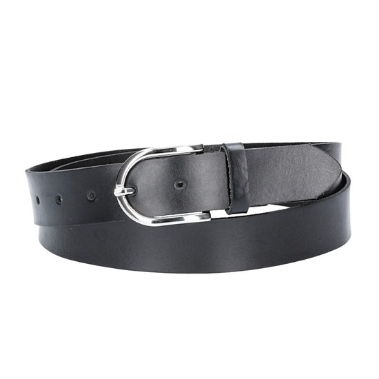 Ledergürtel 30mm in Schwarz mit Dornschließe in Silber - leder-accessoires.com